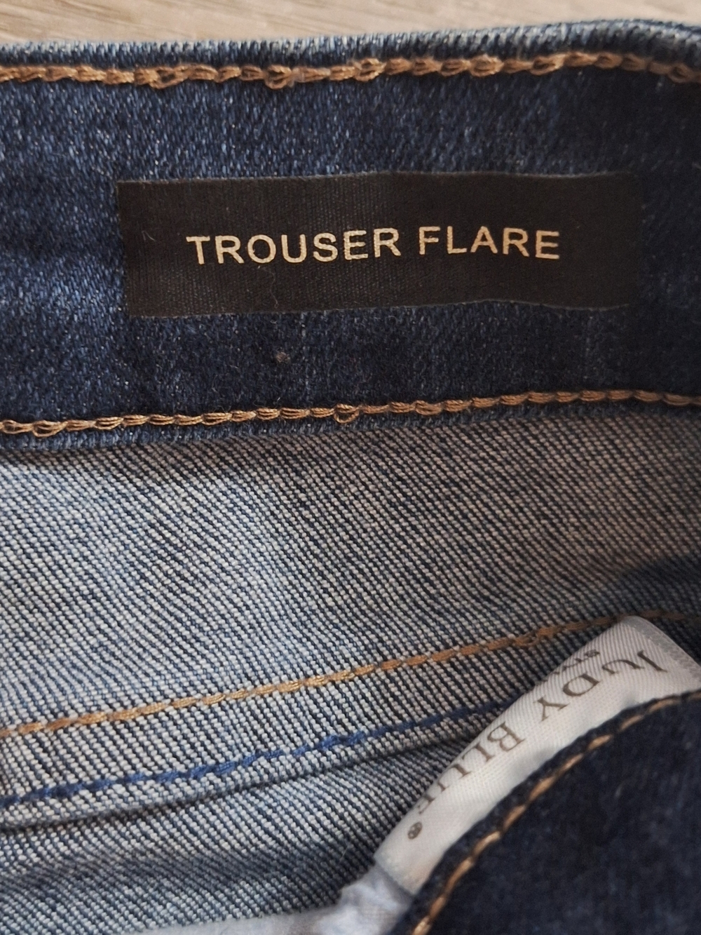 Judy Blue Dark Blue High-Rise Button-Fly Trouser Flare Jeans, Size 26 - Picture 5 of 11